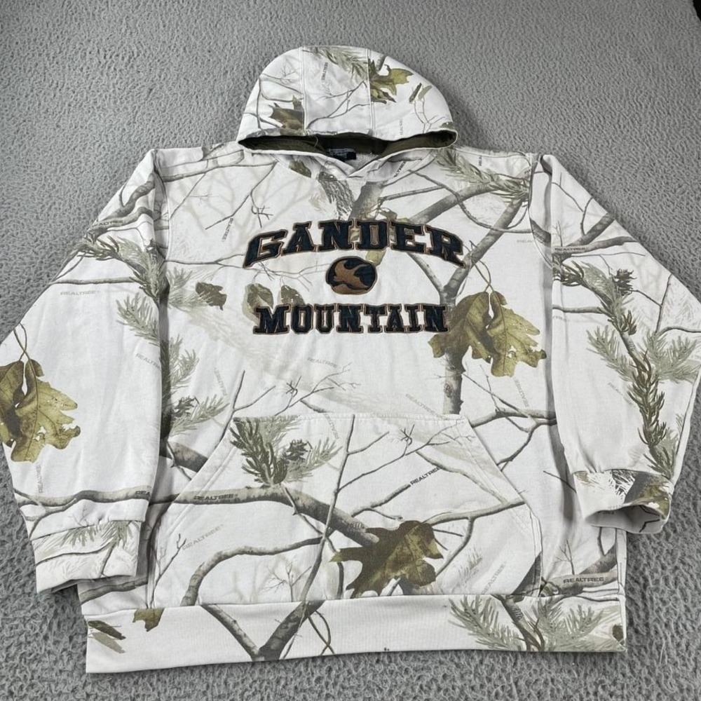 Gander Mountain Guide Series Pullover Hoodie Long Sleeve‎ White Real Tree Camo M